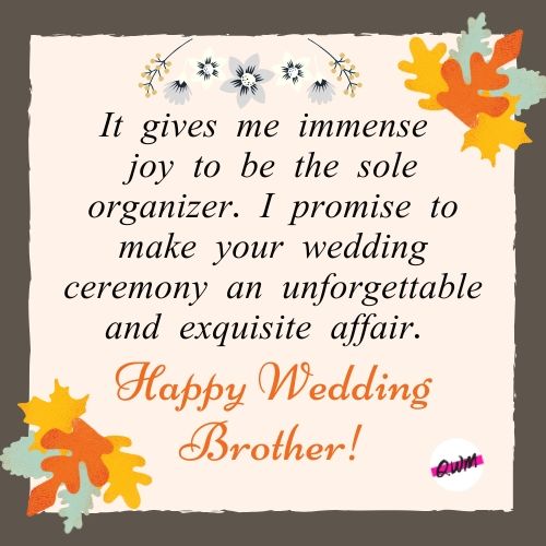 Wedding Messages for Brother