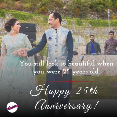 25th Wedding Anniversary Wishes for Wife