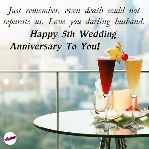 Fifth Wedding Anniversary Wishes for Husband
