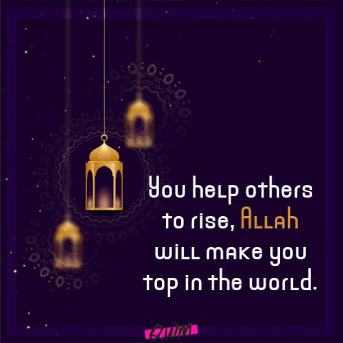 You help others to rise, Allah will make you top in the world. Happy Eid to your family!