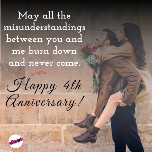 Fourth Wedding Anniversary Wishes for Wife