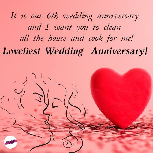 6th wedding anniversary for wife