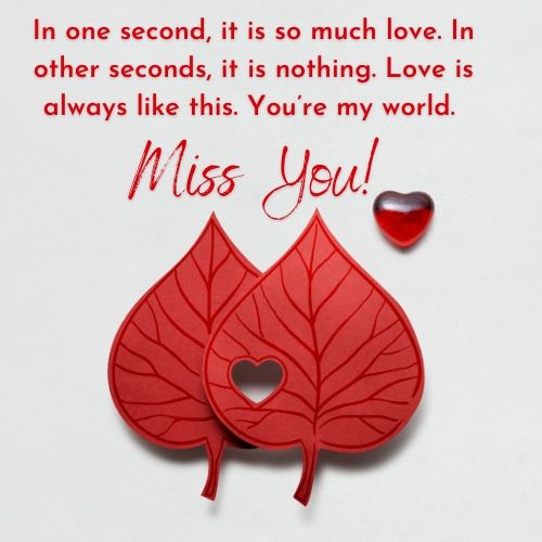 Missing you love text message