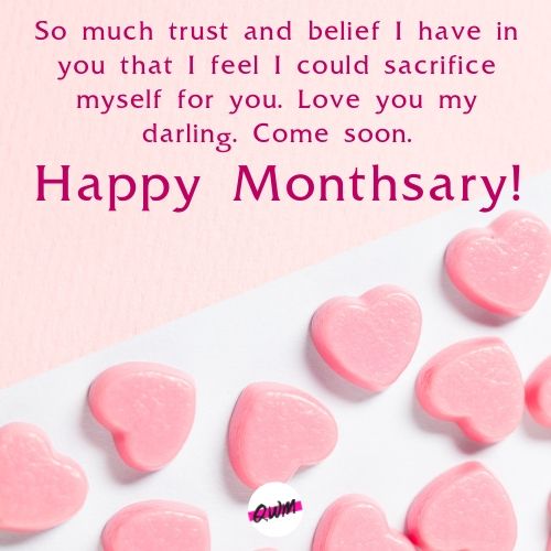 Her monthsary message long distance relationship for Happy Monthsary