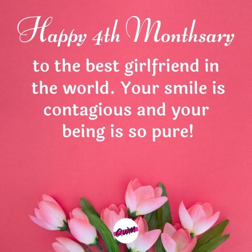 4th Monthsary Messages for Girlfriend 