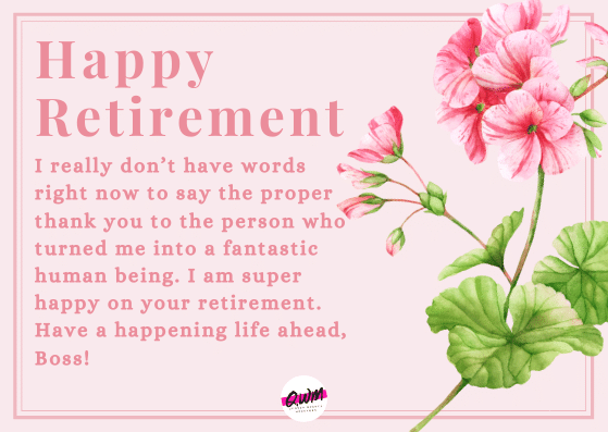 Retirement wishes for boss 