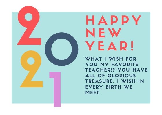 Happy New Year Messages for Teacher 