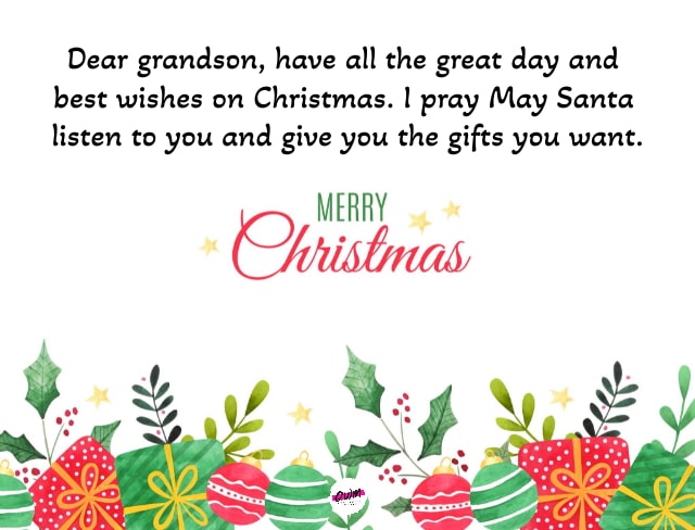 Merry Christmas Wishes for Grandson