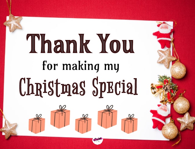 Thank You Note for Merry Christmas Messages