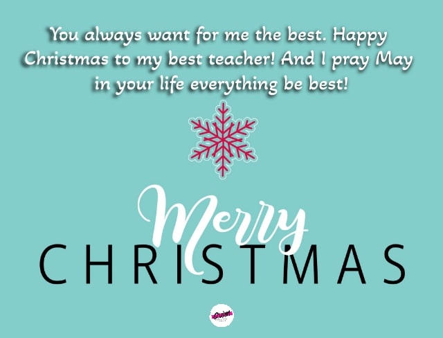 Merry Christmas Greetings For Teacher
