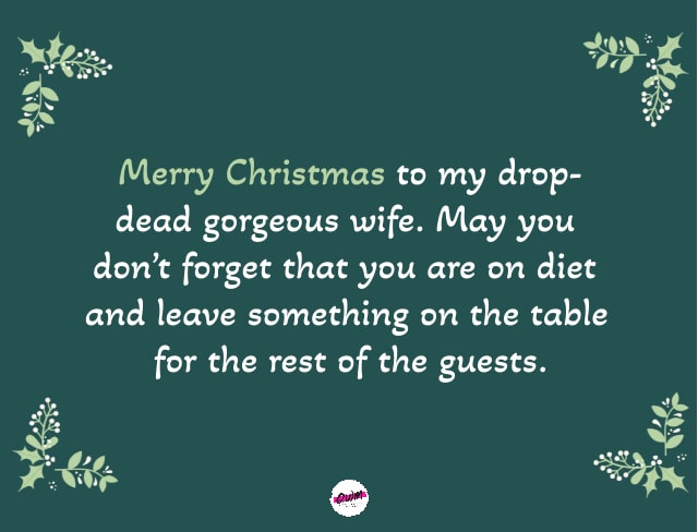 Funny Christmas Wishes for Wife