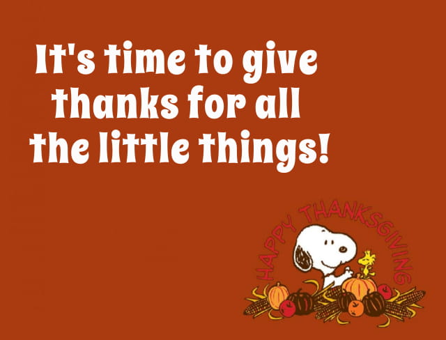 Snoopy Thanksgiving Picture with quotes