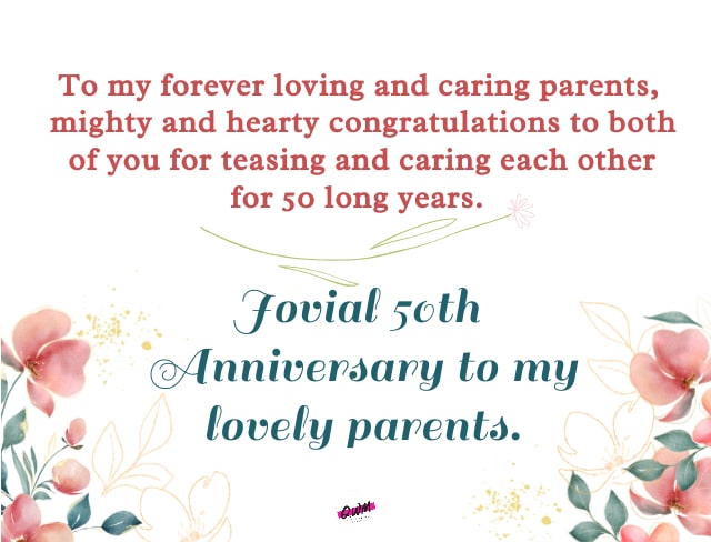 50th wedding anniversary wishes for parents