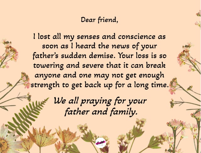 deepest Condolence Messages on Death of Friends Father
