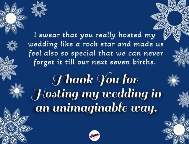 Wedding Thank You Messages for Host