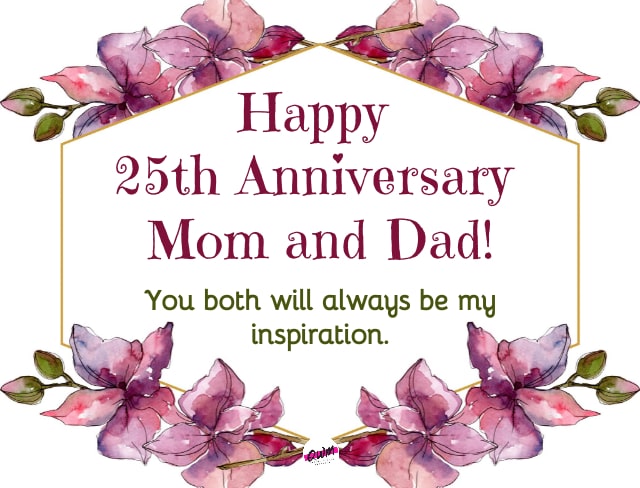 25th Anniversary Wishes for Parents