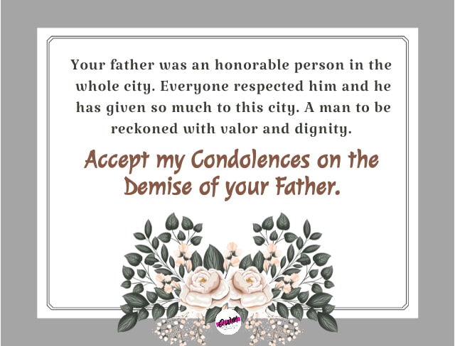 Condolence Message on Death of Boss Father 