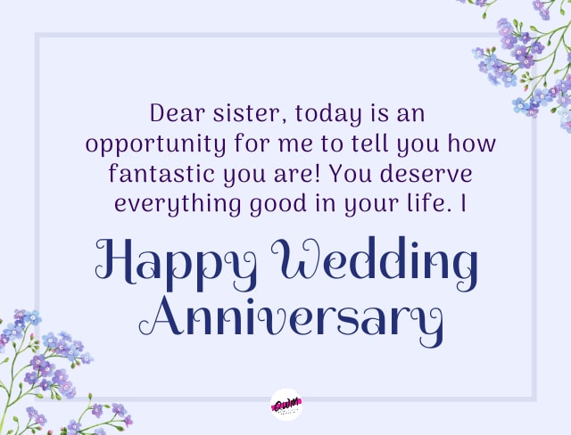 Wedding Anniversary Wishes for Sister