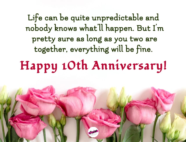 10th Wedding Anniversary Wishes for Friends 