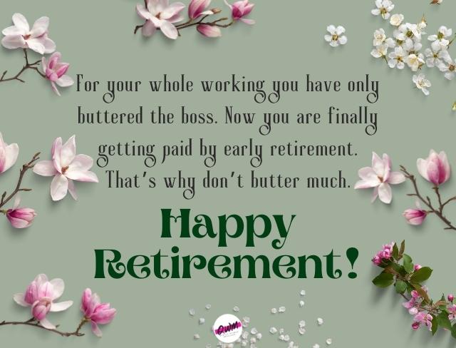 Funny Retirement farewell Message to Coworkers