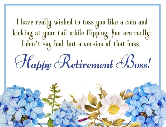 Funny Retirement Messages for Boss