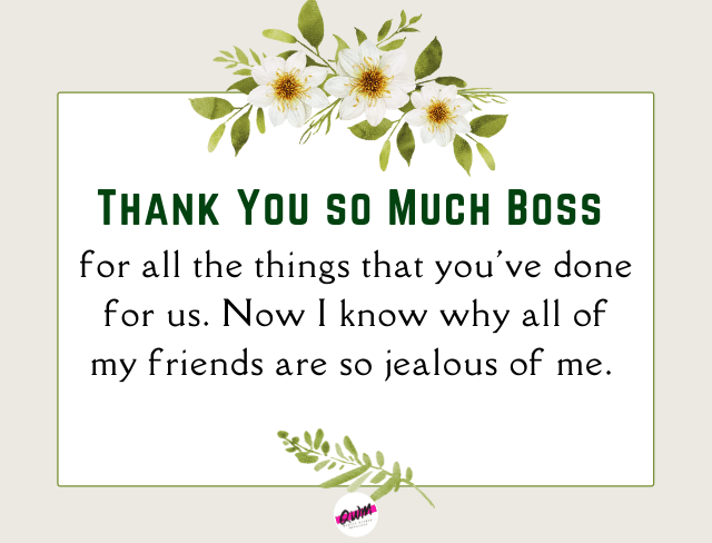Thank you Messages to Boss 