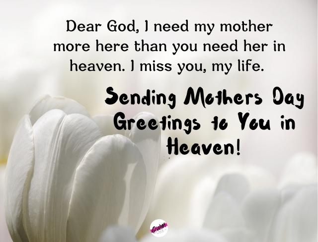 Happy Mothers in Heaven Quotes from Daughter