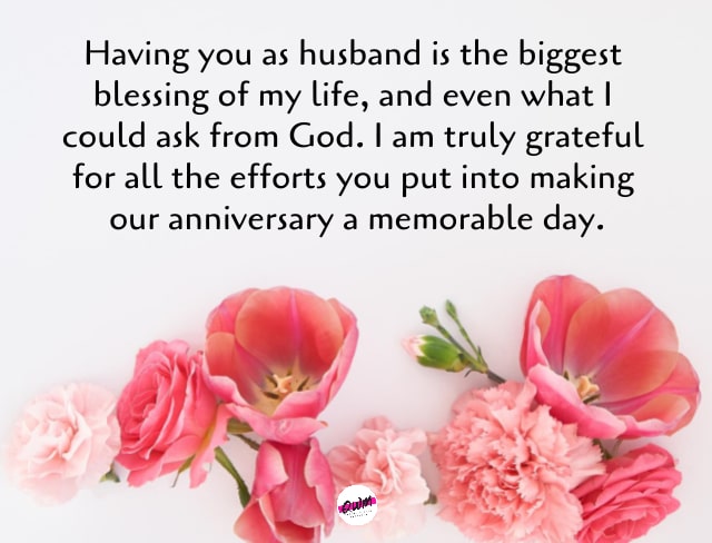 Thank You Message for Anniversary Wishes to Husband