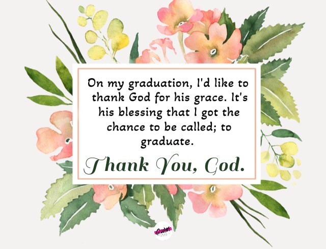 Graduation Thank You Messages to God