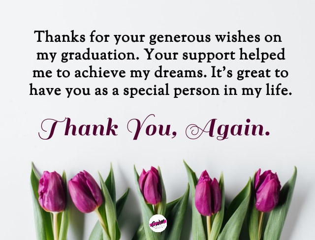 Gratitude message for graduation