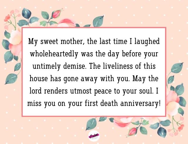 1st Death Anniversary Quotes for Mother 