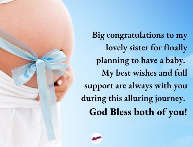 Congratulation Messages on Pregnancy of Sister