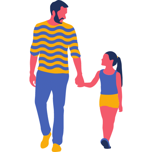 happy fathers day dad and daughter clipart
