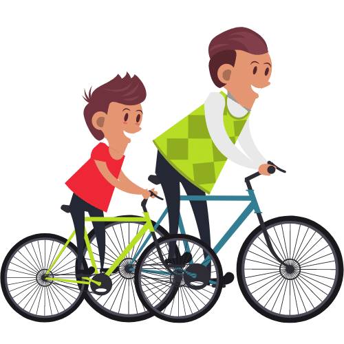 father son cycle clipart - happy fathers day